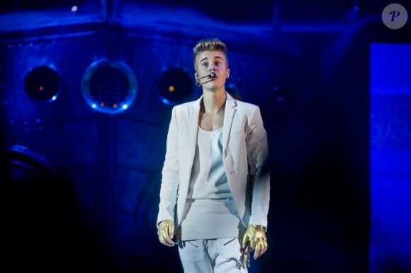 Justin Bieber en concert à Stockholm, le 24 avril 2013.