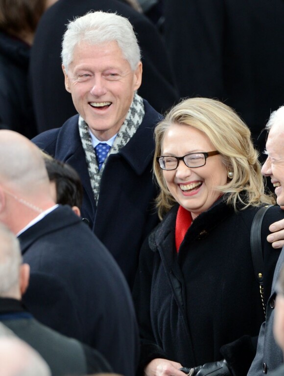 Bill Clinton et Hillary Clinton à l'investiture de Barack Obama à Washington, le 21 janvier 2013.