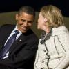 Barack Obama et Hillary Clinton en pleine réunion de travail, à la Maison Blanche, le 3 octobre 2011.