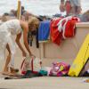Denise Richards a déposé  à la plage ses filles Lola et Sam, qui avaient un cours de surf,  et les jumeaux de Brooke Mueller et Charlie Sheen, Bob et Max. Le 31 juillet 2013 à Malibu.