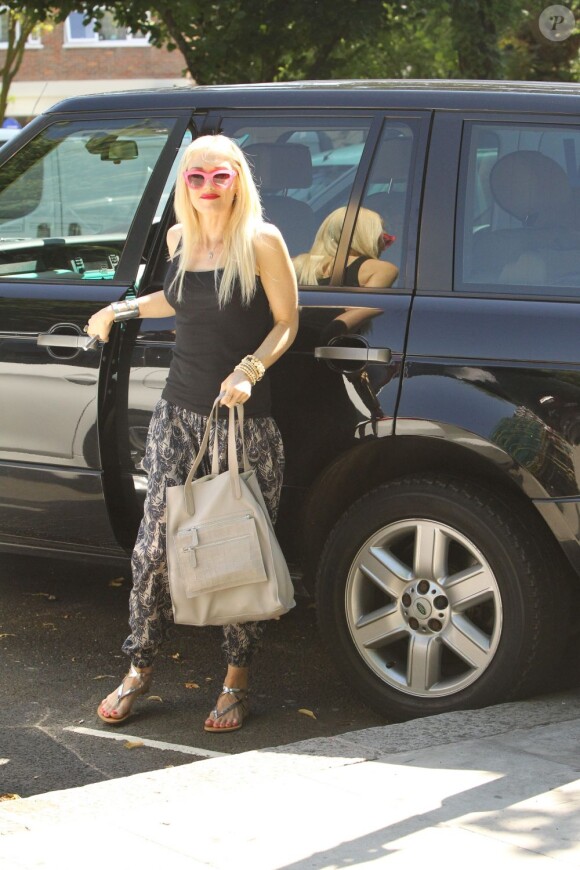 Gwen Stefani, de sortie à Londres, avec mari et enfants. Le 1er août 2013.