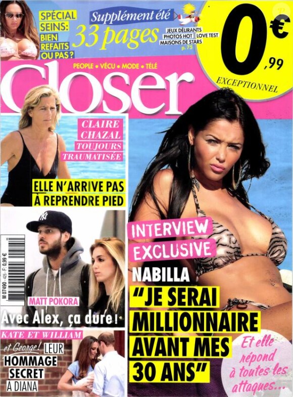 Magazine Closer du 3 au 9 août 2013.