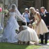 Pixie Lott, demoiselle d'honneur au mariage de sa soeur, le samedi 3 août dans l'Essex.