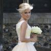Pixie Lott, demoiselle d'honneur au mariage de sa soeur Charlie-Ann, le samedi 3 août dans l'Essex.