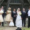 Pixie Lott, demoiselle d'honneur au mariage de sa soeur Charlie-Ann, le samedi 3 août dans l'Essex.
