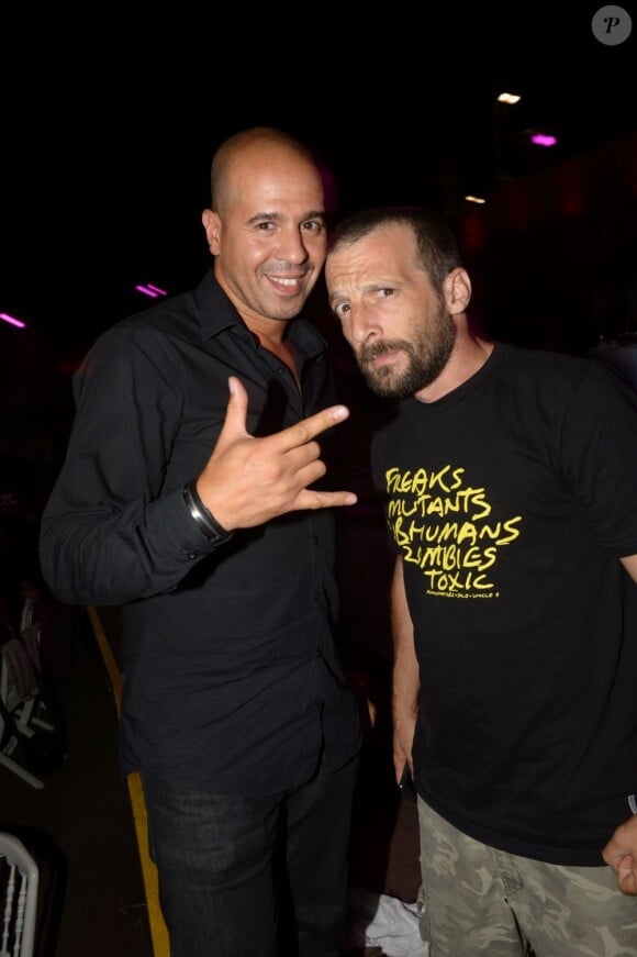 Cut Killer et Mathieu Kassovitz lors de la soirée Fight Night au coeur de la citadelle de Saint-Tropez, le 4 août 2013