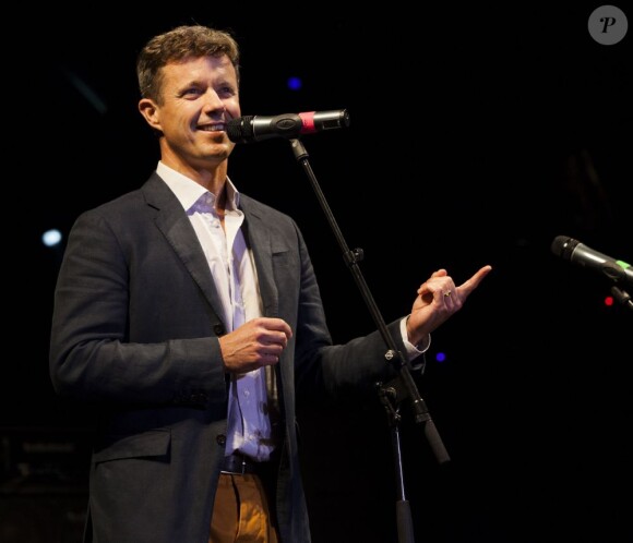 Le prince Frederik de Danemark s'est vu remettre la bourse Polka Verner à Skanderborg, le 7 août 2013