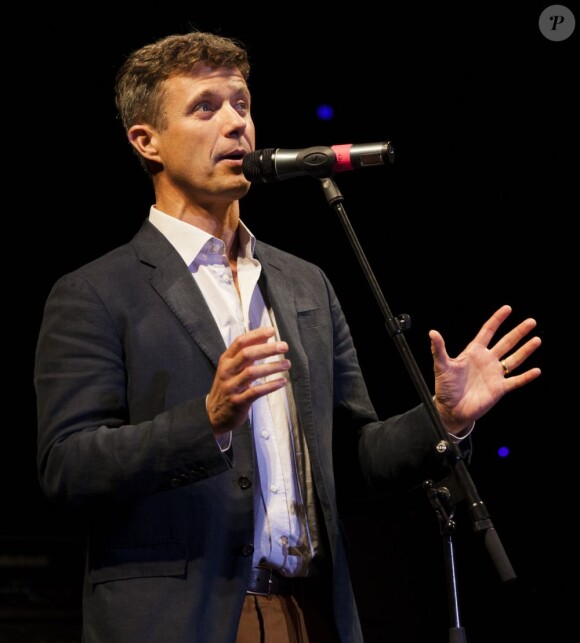 Le prince Frederik de Danemark s'est vu remettre la bourse Polka Verner à Skanderborg, le 7 août 2013