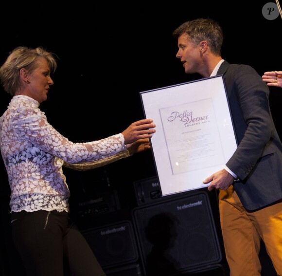 Le prince Frederik de Danemark s'est vu remettre la bourse Polka Verner à Skanderborg, le 7 août 2013