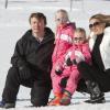 Le prince Friso d'Orange-Nassau, la princesse Mabel et leurs filles les comtesses Luana et Zaria à Lech en Autriche le 17 février 2011, un an avant l'accident de ski fatal au fils de Beatrix des Pays-Bas.