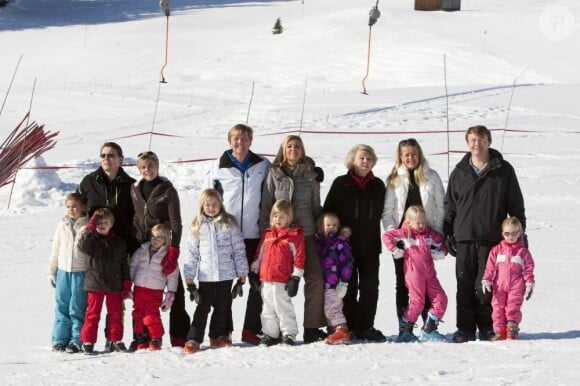 La famille royale des Pays-Bas lors de ses vacances aux sports d'hiver à Lech am Arlberg, en Autriche, en février 2011.