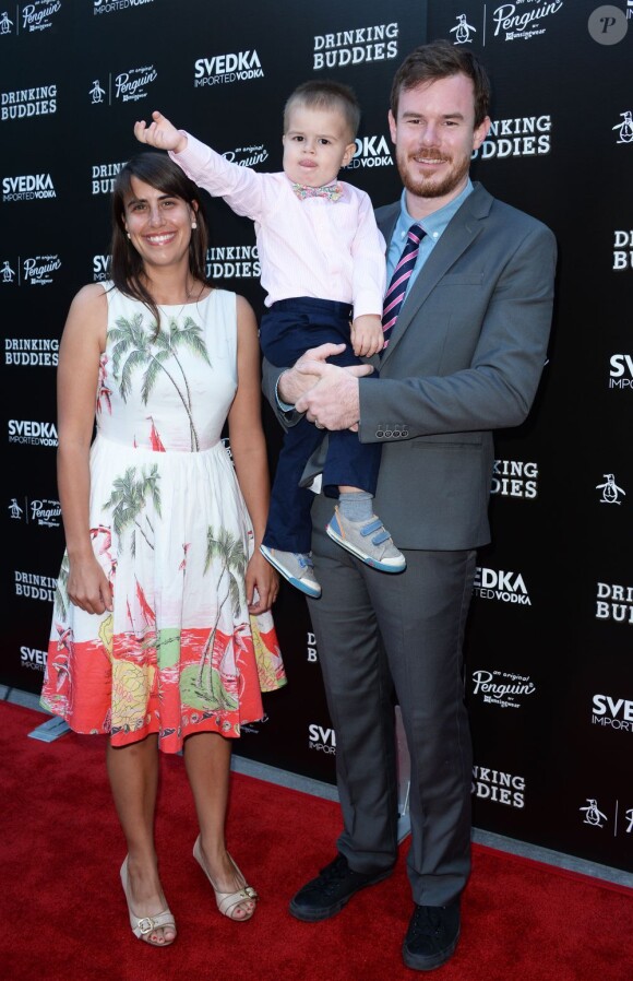 Joe Swanberg en famille avec sa femme Kris Williams à la première de Drinking Buddies aux ArcLight Cinemas de Los Angeles, le 15 août 2013.