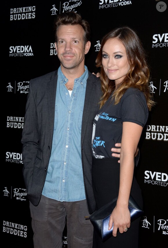Jason Sudeikis et Olivia Wilde à la première de Drinking Buddies aux ArcLight Cinemas de Los Angeles, le 15 août 2013.