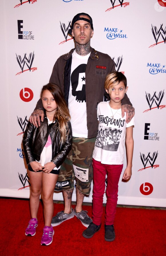 Travis Barker et ses enfants Alabama Barker et Landon Barker lors de la soirée Superstars For Hope à Los Angeles, le 15 août 2013.