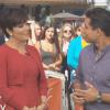 Kris Jenner, interviewé par Mario Lopez sur le plateau de l'émission Extra. Los Angeles, le 20 août 2013.