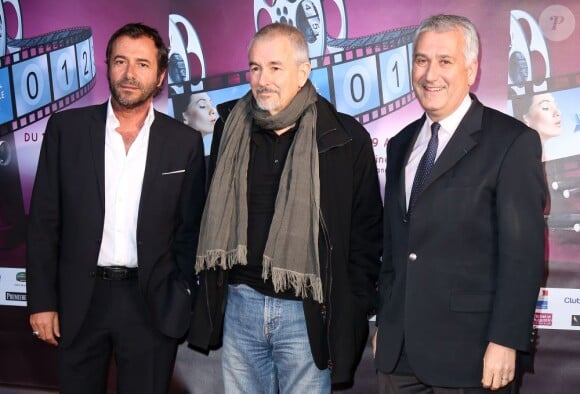 Bernard Montiel, Jean Jacques Beinex et le maire de Boulogne-Billancourt Pierre Christophe Baguet à Boulogne Billancourt, le 19 avril 2013.