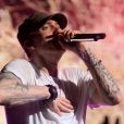 Eminem en concert pour l'anniversaire des 30 ans de la marque G-Shock. New York, le 7 août 2013.