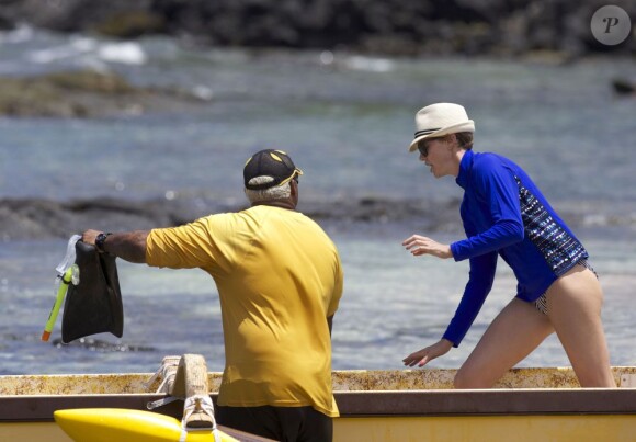 Exclusif - Charlize Theron en vacances à Hawaï, le 13 août 2013.