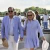 Roger Moore et sa femme Kristina Tholstrup arrivent à Venise, le 26 août 2013.