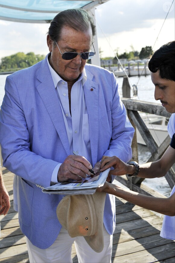 Roger Moore à Venise, le 26 août 2013.