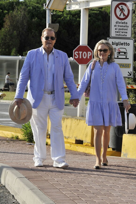 Roger Moore et sa femme Kristina Tholstrup à Venise, le 26 août 2013.