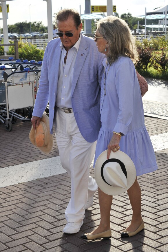 Roger Moore et sa femme Kristina Tholstrup à Venise, le 26 août 2013.