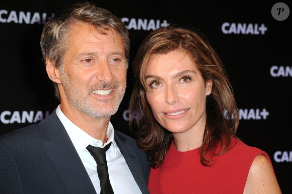 Antoine De Caunes et Daphné Roulier lors de la soirée de rentrée Canal + organisée à Paris, le 28 août 2013