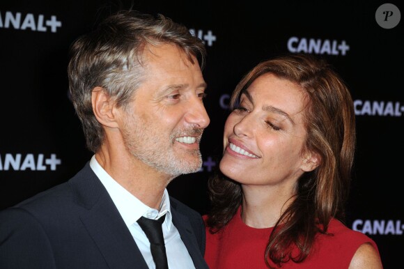 Antoine De Caunes et Daphné Roulier lors de la soirée de rentrée Canal + organisée à Paris, le 28 août 2013