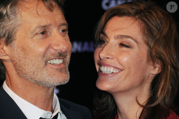 Antoine De Caunes et Daphné Roulier lors de la soirée de rentrée Canal + organisée à Paris, le 28 août 2013
