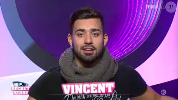 Vincent dans la quotidienne de Secret Story 7 sur TF1 le vendredi 30 août 2013