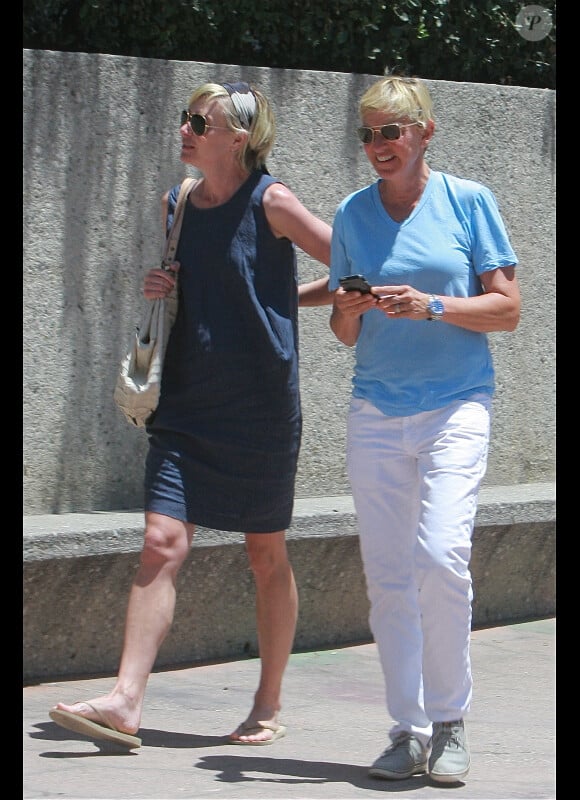 Exclu : Ellen DeGeneres et Portia de Rossi, le 18 juillet 2013 à Santa Barbara.