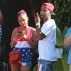 Exclusif - Christina Milian et Jas Prince à la sortie de chez Paris Hilton à Malibu, le 4 juillet 2013.