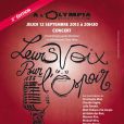 Affiche de la deuxième édition de la soirée Leurs voix pour l'espoir, le 12 septembre 2013 à Paris.