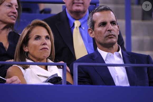 Katie Couric et son fiancé John Molner lors de l'US Open le 4 septembre 2013.