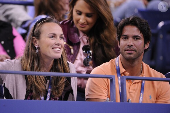 Martina Hingis et David Tosas Ros, son nouveau boyfriend, assistent à l'US Open le 4 septembre 2013.