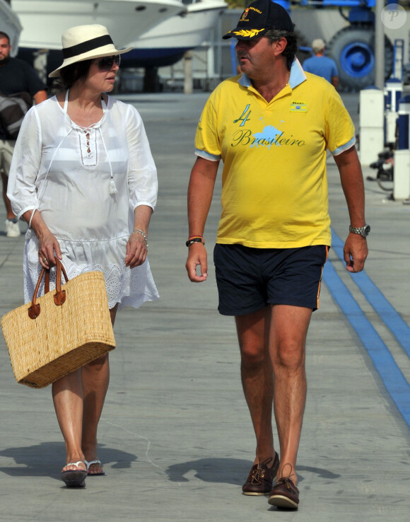 Carmen Martinez-Bordiu avec son troisième mari José Campos à Minorque en juillet 2011
