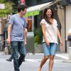 Katie Holmes et Luke Kirby sur le tournage du film "Mania Days" à New York, le 24 juillet 2013.