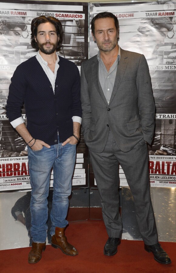 Tahar Rahim et Gilles Lellouche lors de l'avant-première du fim "Gibraltar" à l'UGC les Halles à Paris le 9 septembre 2013