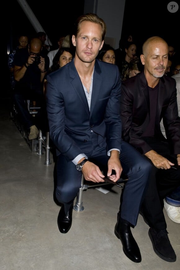 Alexander Skarsgard et Italo Zuccheli assistent au défilé Calvin Klein printemps-été 2014 aux studios Spring. New York, le 12 septembre 2013.