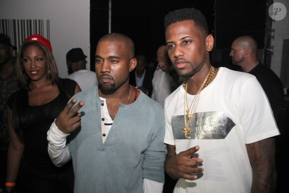 Kanye West et Fabolous assistent à la soirée d'écoute de l'album My Name is My Name de Pusha T à l'Industria Superstudio. New York, le 11 septembre 2013.