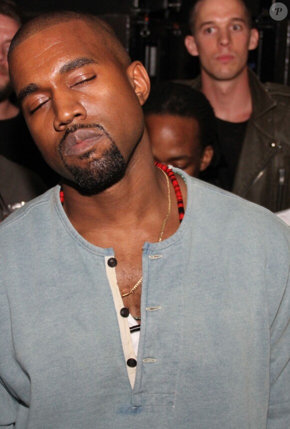 Kanye West assiste à la soirée d'écoute de l'album My Name is My Name de Pusha T à l'Industria Superstudio. New York, le 11 septembre 2013.