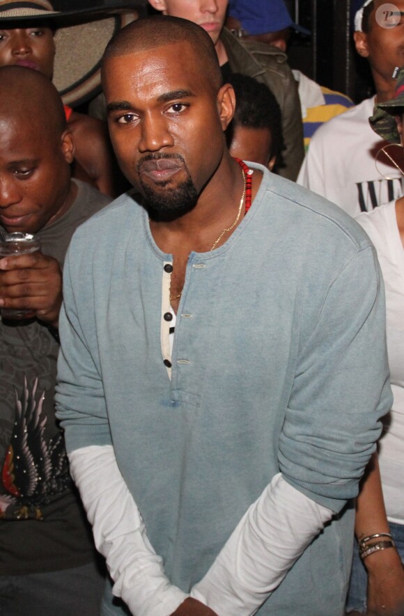 Kanye West assiste à la soirée d'écoute de l'album My Name is My Name de Pusha T à l'Industria Superstudio. New York, le 11 septembre 2013.