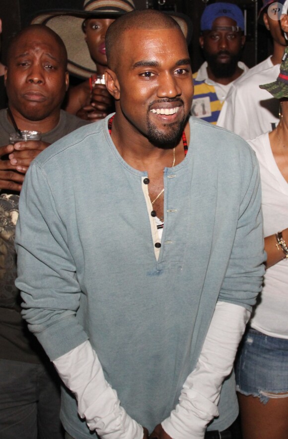 Kanye West assiste à la soirée d'écoute de l'album My Name is My Name de Pusha T à l'Industria Superstudio. New York, le 11 septembre 2013.