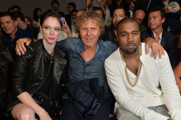 Coco Rocha, Renzo Rosso et Kanye West lors du défilé Diesel Black Gold à New York, le 10 septembre 2013.