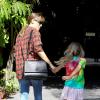 Jennifer Garner et sa fille aînée Violet, à Brentwood le 14 septembre 2013