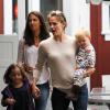 Jennifer Garner avec ses enfants Seraphina et Samuel à Los Angeles le 9 septembre 2013
