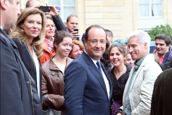 François Hollande et Valérie Trierweiler lors des journées du patrimoine le 14 septembre 2013 à l'Elysée