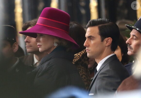 Nicole Kidman et Milo Ventimiglia sont sur le tournage du film "Grace de Monaco" chez Cartier à Paris, le 6 janvier 2013.