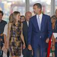 Le prince Felipe et la princesse Letizia d'Espagne remettaient le 16 septembre 2013 à Valence les Prix nationaux de l'Innovation et du Design.