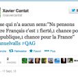 Xavier Cantat, compagnon de Cécile Duflot, égratigne Manuel Valls sur Twitter, le 17 septembre 2013.